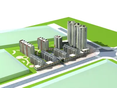 Multi Residential 3D model 5