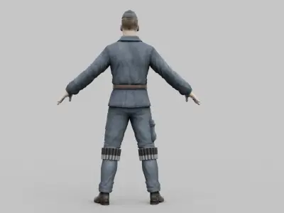 pilot luftwaffe Low-poly 3D model