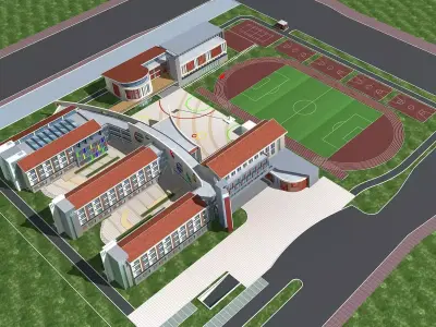 School Building 3D model 22