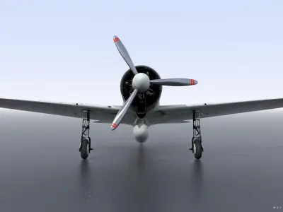 A6M2 Type0 Model11 Serial 3-112 - Not rigged Low-poly 3D model