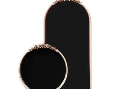ROSETTE ARCHED DRESSER AND ROUND MIRROR  3D model