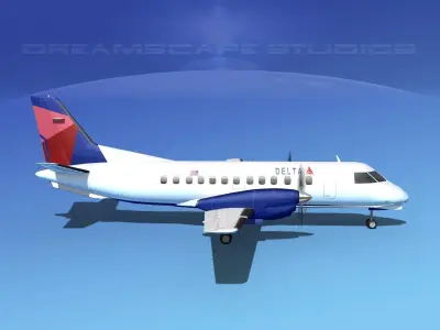 SAAB SF340 Delta Connection 3D model