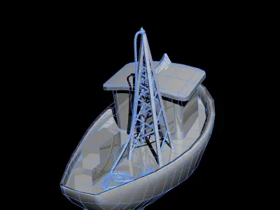 cargo boat Low-poly 3D model