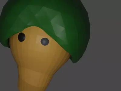 low poly solider head 3D model