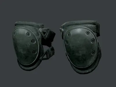 Military Knee Pad Equipment Gear Game Ready 02 Low-poly 3D model