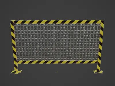 Road Barricade B 01 Low-poly 3D model