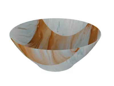 Orange and White color Bowl 3D model