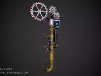  Apacalyptic murder weapon Low-poly 3D model