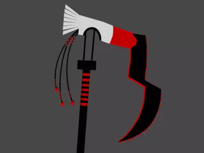 low poly sword 3d model axe with handle Free low-poly 3D model