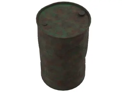 Barrel 2 Lowpoly rusty oil Low-poly 3D model