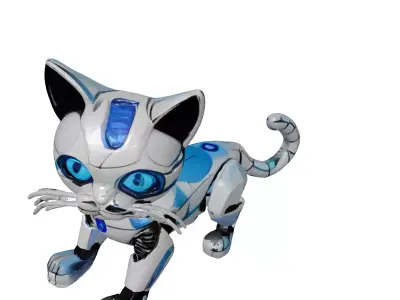 Cute SciFi Robotic Cat Model 3D model