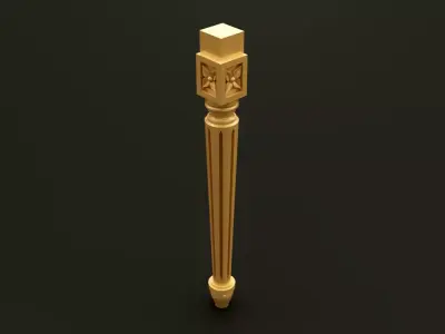 Classic Baroque Style Wooden Chair leg Free 3D model buy