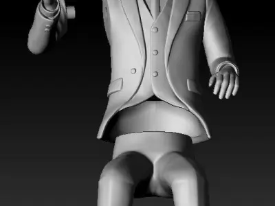 George sitting in time machine 3D print model
