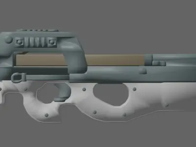 p90 submachinegun Free low-poly 3D model