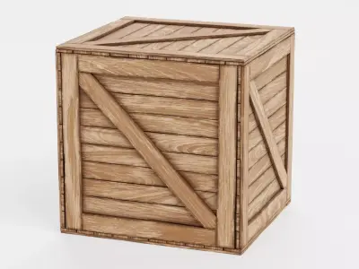 Wooden Crate V2 - Clean Storage and Transport Box 3D model