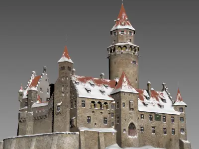 Medieval castle 3D model 19
