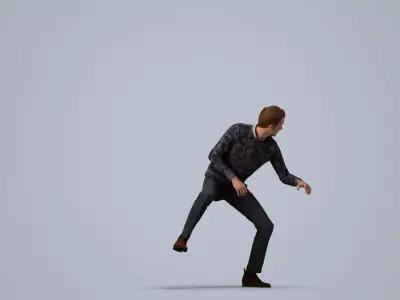 00057Jeffrey008 - Adult Caucasian man exiting car in casual 3D model