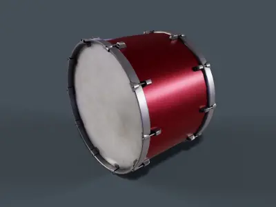 Drum model Low-poly 3D model