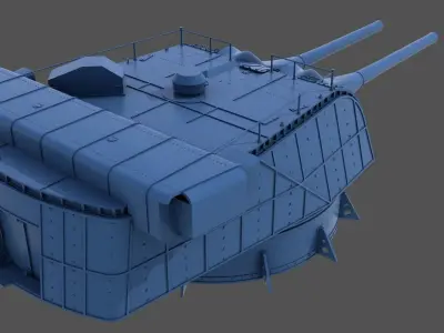 Nendo Shiki 20cm turret E 1932 - Personal license - 1-72 scale 3D print model