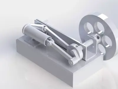 SIMPLE HORIZONTAL STEAM ENGINE 3D model
