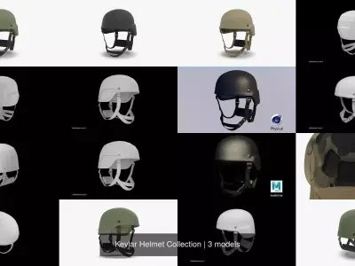 Kevlar Helmet Collection 3D Model Pack