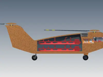 High Quality 3D Model of Medical Rescue Helicopter 3D print model