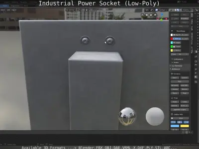 Industrial Power Socket Low-Poly Version Low-poly 3D model
