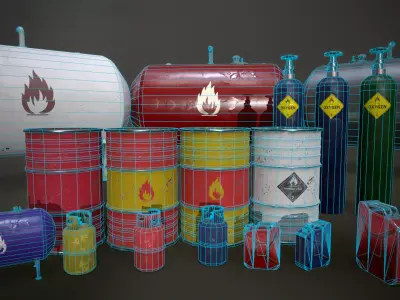 Explosive props game-ready Low-poly 3D model