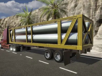 Semi Truck Trailer 02 - Tubes 3D model