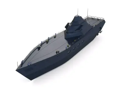 Frigate 3D model PBR