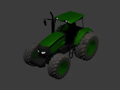 John Deere Tractor Low-poly 3D model