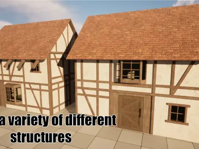 Modular Medieval Building Assets - 4k and Low Res Textures 3D model