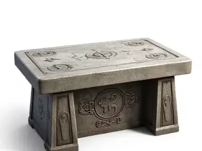 Ancient Stone Table Low-poly 3D model