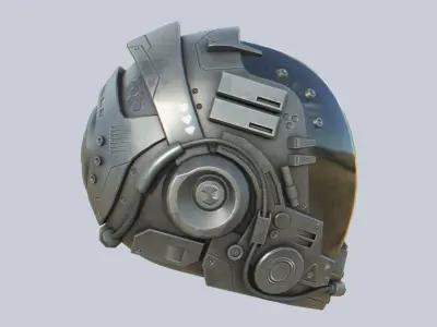 Scifi helmet Low-poly 3D model