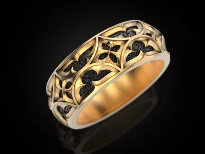Gothic ornament Ring pattern 3D print model