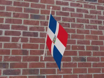 Flag of the Dominican 3D model