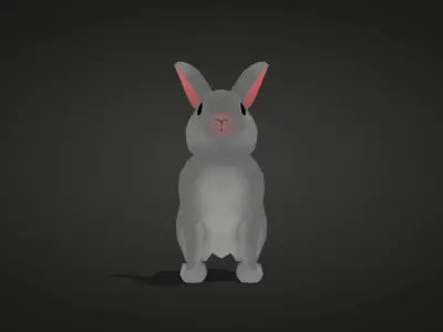Stylized Rabbit - Rigged Low-poly 3D model