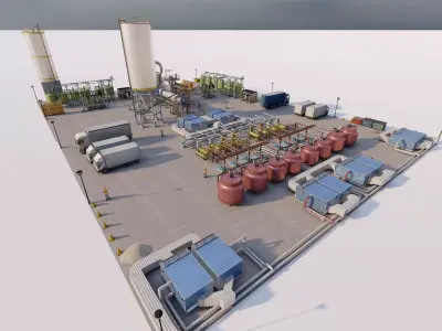 Industrial Factory-Petrochemical-Factory building 3D model