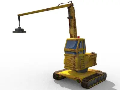 winch truck magnetic Low-poly 3D model