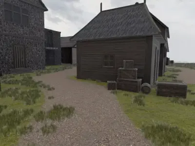 Coastal Village Overview 3D model