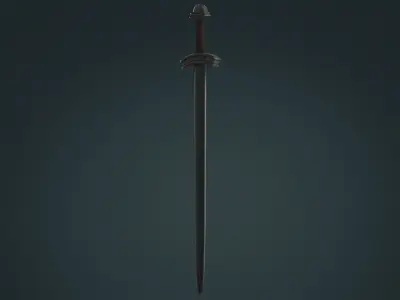 Viking Sword D - Fantasy Weapon Low-poly 3D model