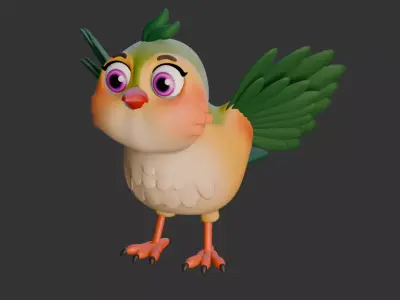 Cartoon Bird Low-poly 3D model order