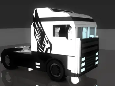 Minecraft Truck Trailer 3D Model V1 Free 3D Model Free 3D model