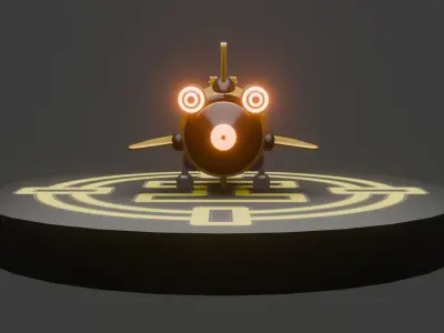 Low Poly AirPlane and helicopter mix model 3D model