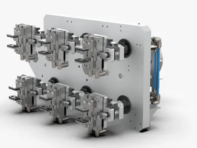Robot End Axis Pneumatic Gripper 3D model by Lovano
