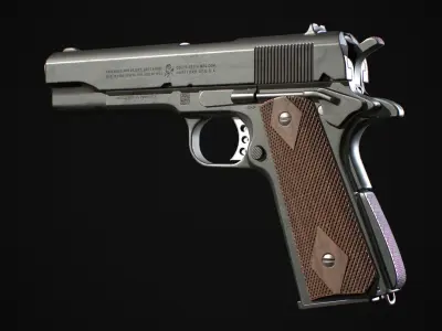 Colt 1911 Hand Gun Low-poly 3D model