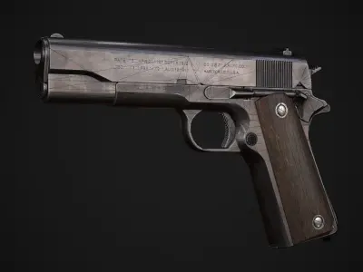 Colt M1911A1 Low-poly 3D model