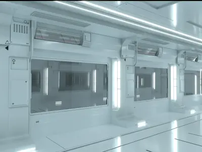  Sci-Fi Futuristic Corridor Modular 