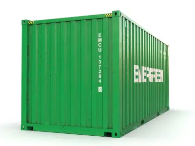 20 feet EVERGREEN standard shipping container 3D model