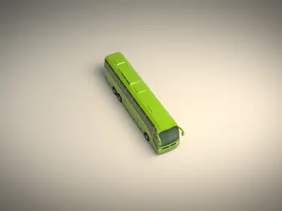 Low Poly Coach Bus 01 Low-poly 3D model